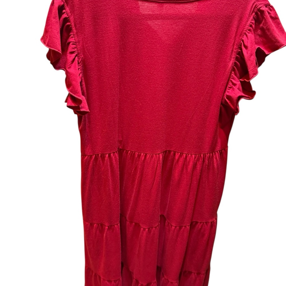 Source Unknown Red Ruffle Sleeve Mini Dress - Picture 4 of 12